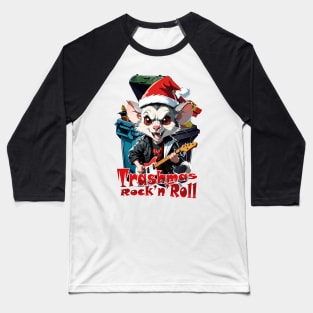 Trashmas Rock and Roll, Rat, opossum Baseball T-Shirt